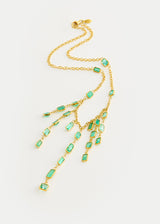 18kt Gold PSTM Afghanistan Emerald Cascade Necklace