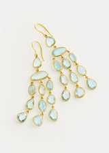 18kt Gold Aquamarine Long Jellyfish Earrings