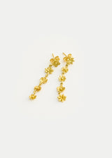 18kt Gold Flower Drop Studs