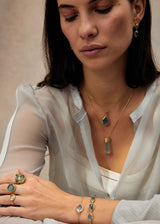 18kt Gold Cerulean Aquamarine Double Drop Studs