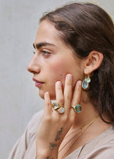 18kt Gold Koh-I-Noor Aquamarine Claw Set Single Drop Earrings