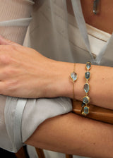 18kt Gold Cerulean Aquamarine Single Stone Bracelet