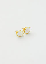 18kt Gold Rainbow Moonstone Classic Studs