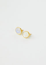 18kt Gold Rainbow Moonstone Classic Studs