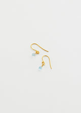 18kt Gold Anemone Aquamarine Tiny Drop Earrings