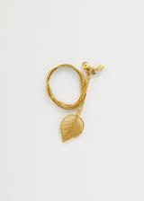 18kt Colombian Gold Filigree Leaf Pendant on Cord