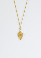 18kt Colombian Gold Zigzag Filigree Leaf Pendant on Cord