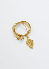 18kt Colombian Gold Zigzag Filigree Leaf Pendant on Cord