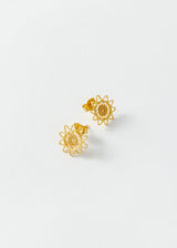 18kt Colombian Gold Filigree Sun Studs