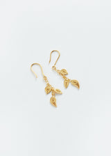 18kt Colombian Gold Filigree Three Leaf Earrings