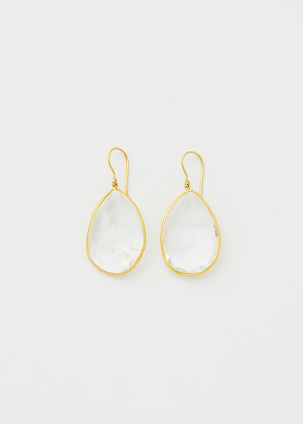 18kt Gold Crystal Single Drop Earrings