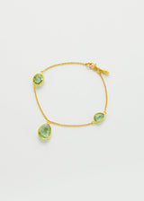 18kt Gold Green Tourmaline Gaia Three Stone Bracelet