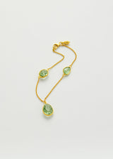 18kt Gold Green Tourmaline Gaia Three Stone Bracelet