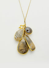 18kt Gold Agate Collet Set Pendant on Cord