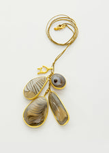 18kt Gold Agate Collet Set Pendant on Cord