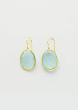 18kt Gold Aquamarine Large Single Drop Earrings