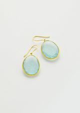 18kt Gold Aquamarine Large Single Drop Earrings