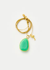 18kt Gold Chrysoprase & Flamingo Amulets on Cord