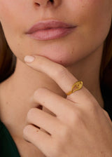 18kt Colombian Gold Filigree Eye Ring