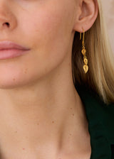 18kt Colombian Gold Filigree Three Leaf Earrings