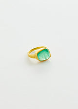 22kt Gold Colombian Emerald Greek Ring
