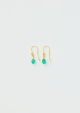 18kt Gold Emerald Small Drop Earrings