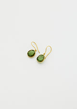 18kt Gold Green Tourmaline Single Drop Earrings