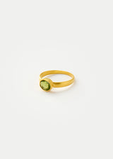 18kt Gold Hanabi Green Tourmaline Greek Ring