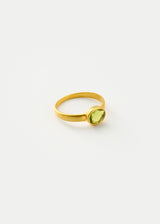 18kt Gold Hanabi Green Tourmaline Greek Ring