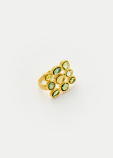 18kt Gold Hanabi Green Tourmaline Grid Ring