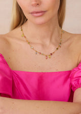 18kt Gold Hanabi Mixed Stones Necklace