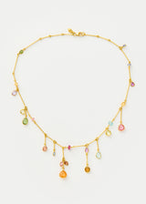 18kt Gold Hanabi Mixed Stones Fringe Necklace