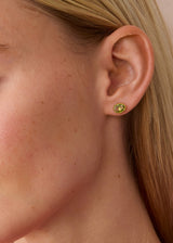 18kt Gold Hanabi Peridot Classic Studs