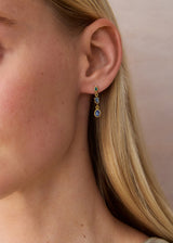 18kt Gold Indigo Three Drop Earrings