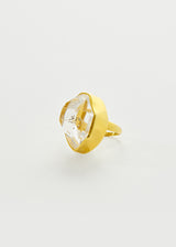 18kt Gold Krustallos Herkimer Diamond Greek Ring
