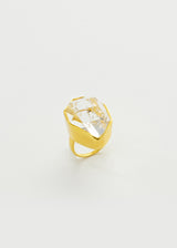 18kt Gold Krustallos Herkimer Diamond Greek Ring