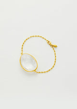 18kt Gold Krustallos Large Single Stone Bracelet