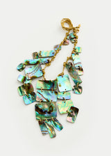18kt Gold Beachcomber Abalone Shell Fringe Necklace on Cord