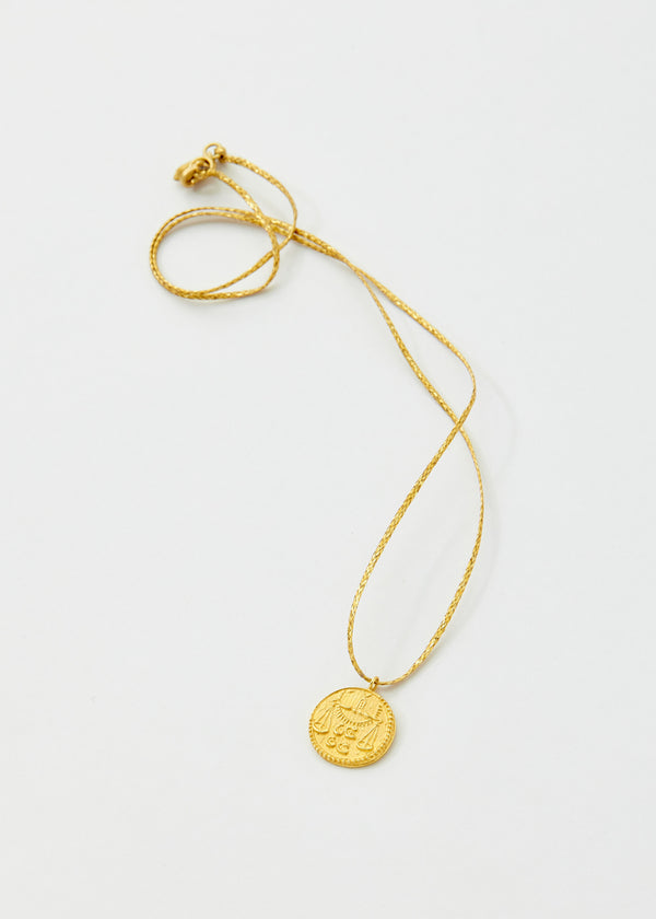18kt Gold Libra Horoscope Pendant on Cord