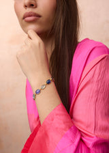 18kt Gold Mixed Blues Full Stone Bracelet
