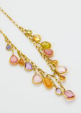 18kt Gold New Day Mixed Stones Drop Necklace