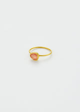 18kt Gold Rhodochrosite Cup Ring