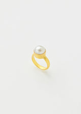 18kt Gold PSTM Myanmar Nyein Single Pearl Ring