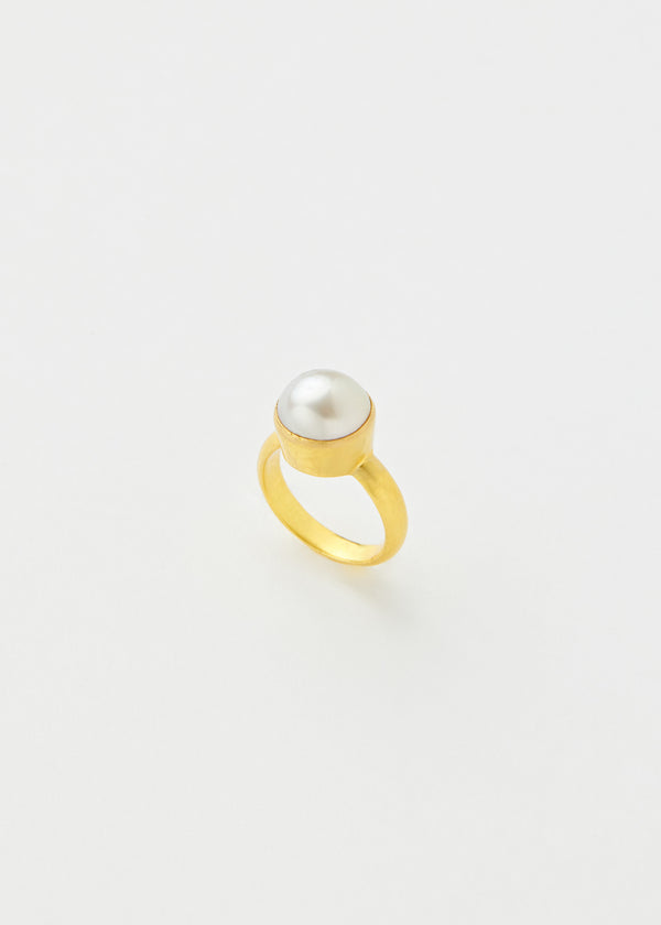 18kt Gold PSTM Myanmar Nyein Single Pearl Ring