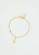 18kt Gold PSTM Myanmar Nila Single Star Drop & Sapphire Bracelet