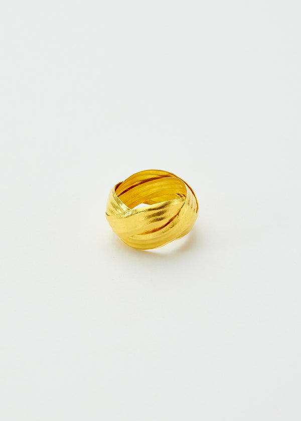 18kt Gold PSTM Myanmar Palm Leaf Ring