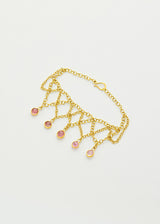 18kt Gold PSTM Myanmar Pink Tourmaline Raindrop Bracelet