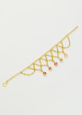 18kt Gold PSTM Myanmar Pink Tourmaline Raindrop Bracelet
