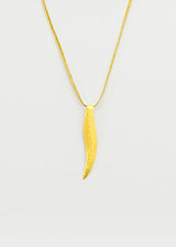 18kt Gold PSTM Myanmar Single Palm Leaf Pendant on Cord