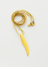 18kt Gold PSTM Myanmar Single Palm Leaf Pendant on Cord
